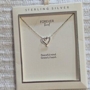 NWT's Sterling Silver Heart Pendant w/ SS Chain "Forever Loved" Necklace!